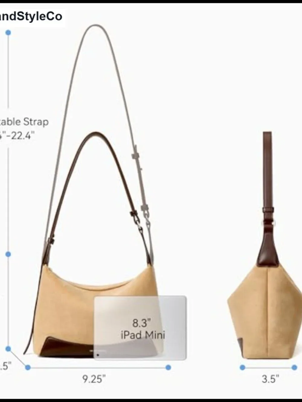 Soft Hobo Crossbody Purse for Women Adjustable Strap 3-in-1